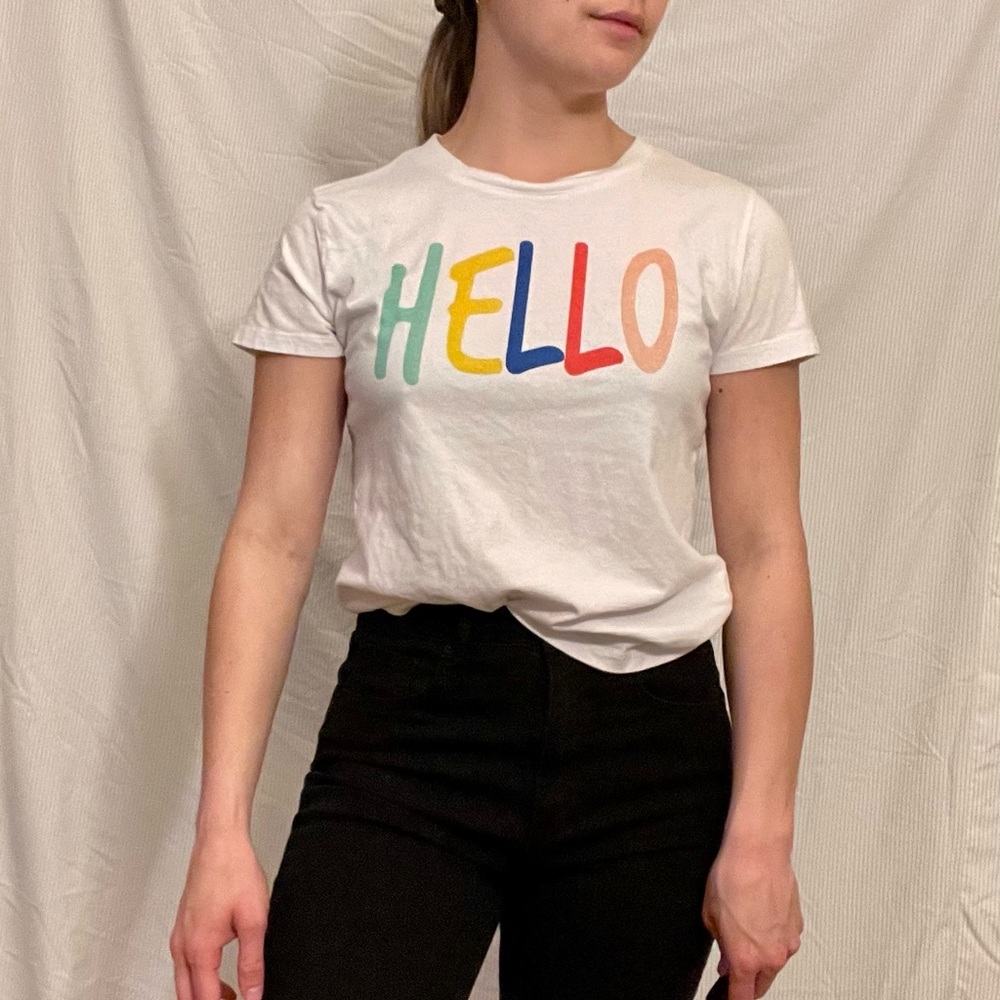 HELLO basic white tee